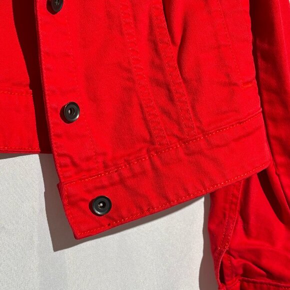 JCP Red Demin Jacket Size Medium - Picture 4 of 5